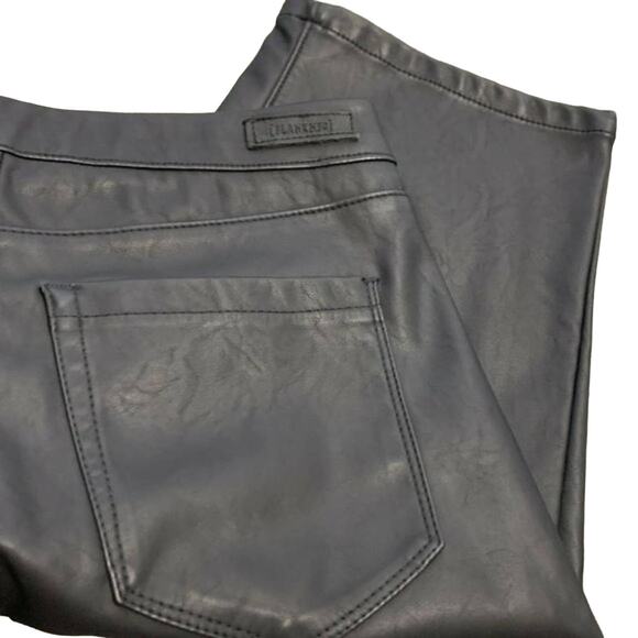 BLANKNYC Vegan Leather Bike shorts Stretch black Sz 26 banded waist flat front - Picture 13 of 15